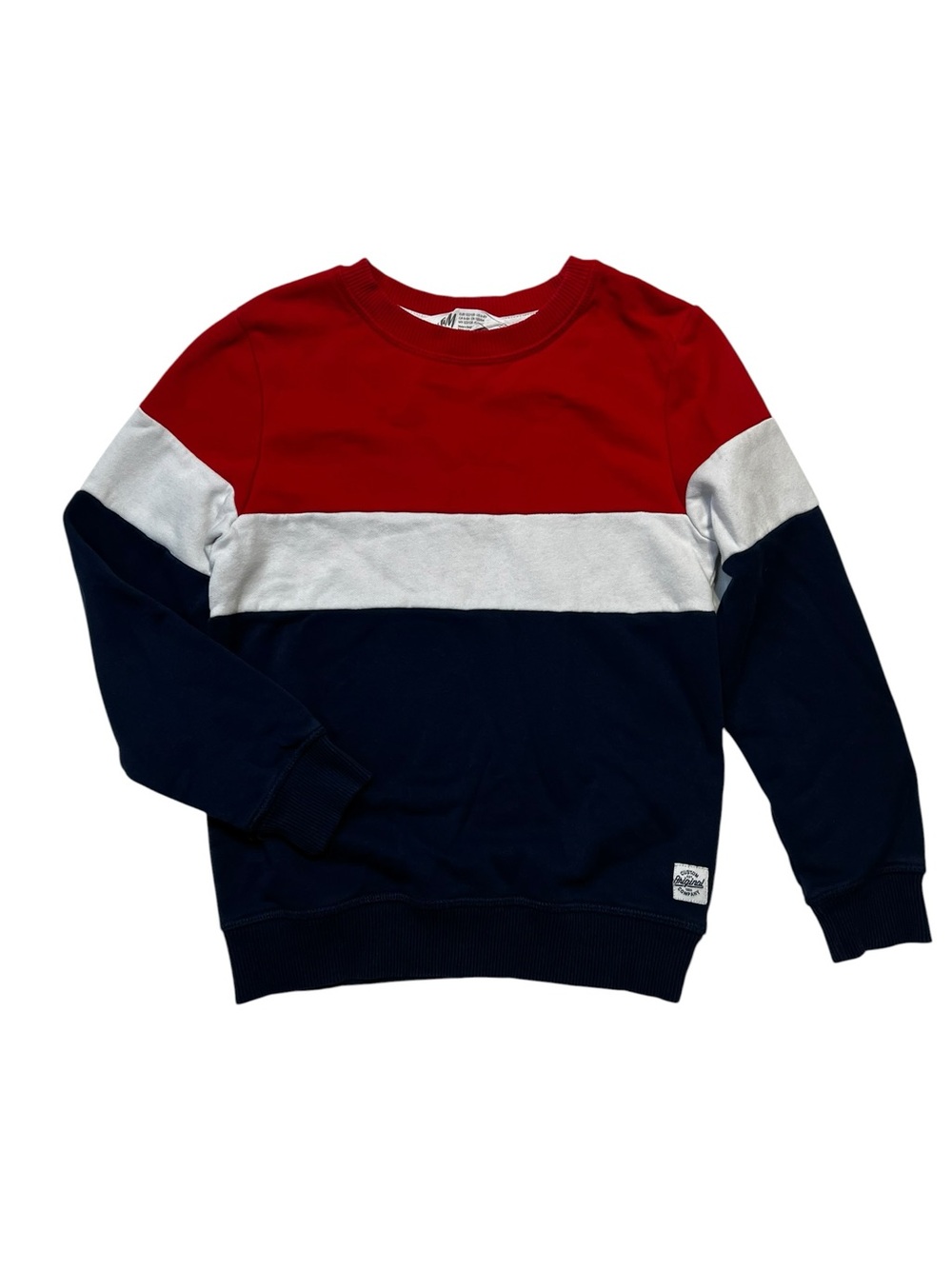 H&M Red White Navy Colorblock Kids Sweatshirt Boys 6 Y